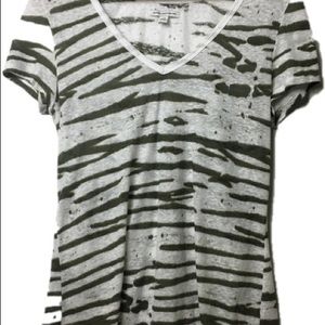 AEO White/Green Burnout Short Sleeve Shirt-Sz Lg